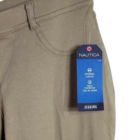 Nautica School Uniform Jeggings Khaki SZ 16 Pants Flat Front Pull On Pockets NWT - Picture 6 of 7